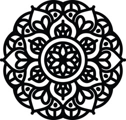 Easy Mandala coloring book simple and basic for beginners, seniors and children. Set of Mehndi flower pattern for Henna drawing and tattoo. Decoration in ethnic oriental, Indian style.