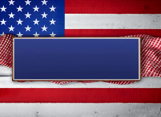 USA flag with stripes in the background, a symbol of the United States of America's independence. Generative AI