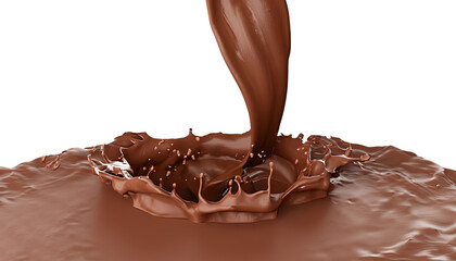 Chocolate Splash with Podium Mockup Background, 3D Rendering for Milk Product Display, design elements, creative projects, food photography, product display, product presentation,Product Advertising. 