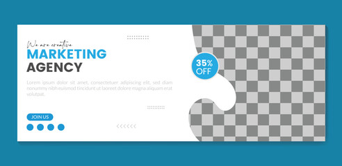 Vector digital marketing agency linkedin cover banner premium vector template