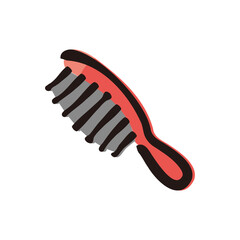 Hair brush - Cosmetic and makeup icon/illustration (Hand-drawn line, colored version)