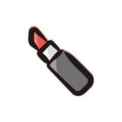 Lipstick - Cosmetic and makeup icon/illustration (Hand-drawn line, colored version)