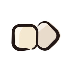 Makeup sponge - Cosmetic and makeup icon/illustration (Hand-drawn line, colored version)