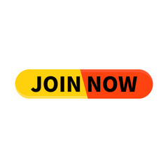Join Now Banner In Orange Yellow Rounded Rectangle Shape For Recruitment
