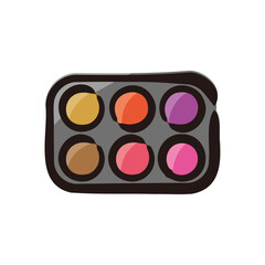 Foundation palette - Cosmetic and makeup icon/illustration (Hand-drawn line, colored version)