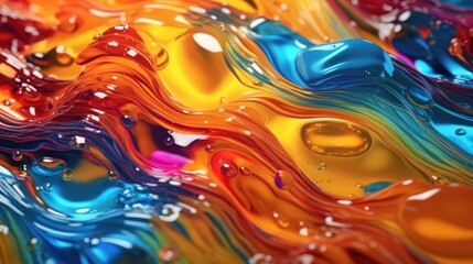 Abstract rainbow water surface generated by AI Technology