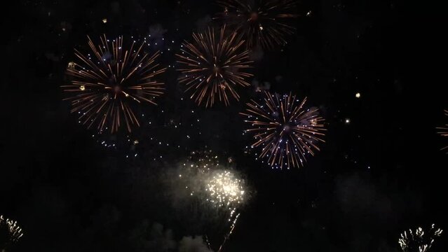 Beautiful firework in the night. Full HD 1080P.