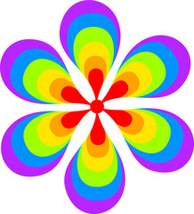 Flower with rainbow colors. LGBT Pride Month symbol. Illustration.