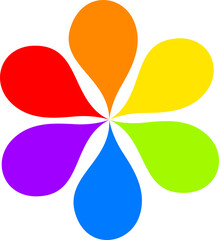 Flower with rainbow colors. LGBT Pride Month symbol. Illustration.