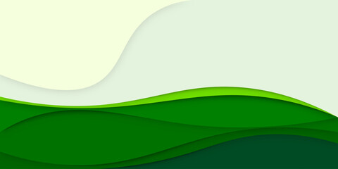 Horizontal banners paper cut waves abstract background.