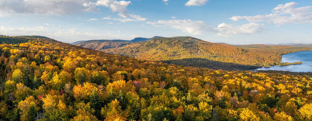 Autumn colors from the Height of Land overlook on the Rangeley Lakes Scenic Byway - Maine