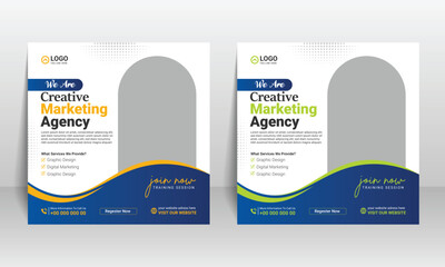 Creative digital marketing social media post design template. business promotion banner