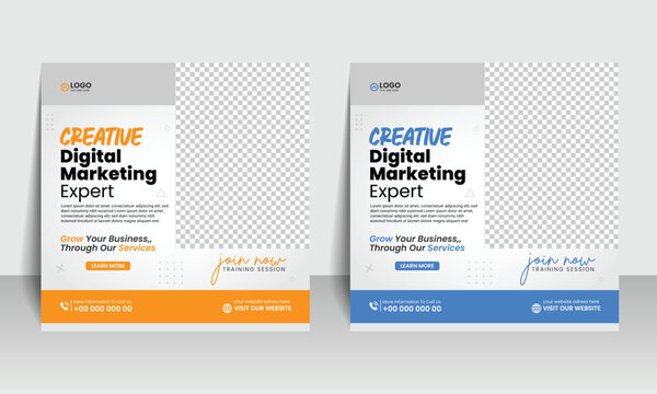 Creative digital marketing social media post design template. business promotion banner