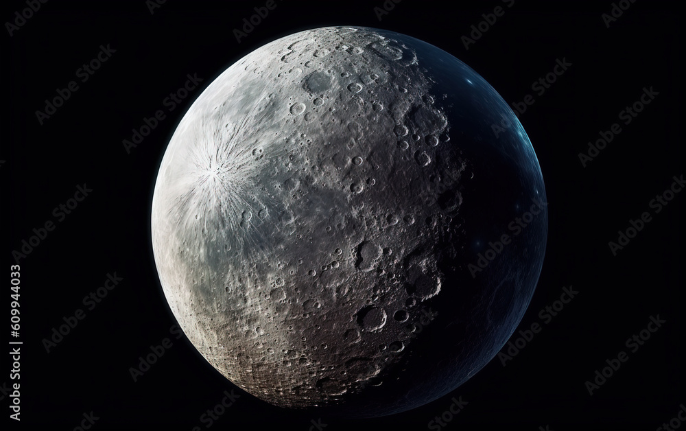 Wall mural moon with isolated background,created with generative ai tecnology.