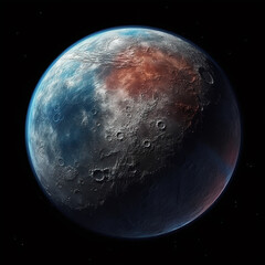 Naklejka premium Moon with isolated background,created with generative ai tecnology.