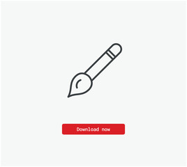 Brush vector icon. Symbol in Line Art Style for Design, Presentation, Website or Mobile Apps Elements, Logo.  Pixel vector graphics - Vector