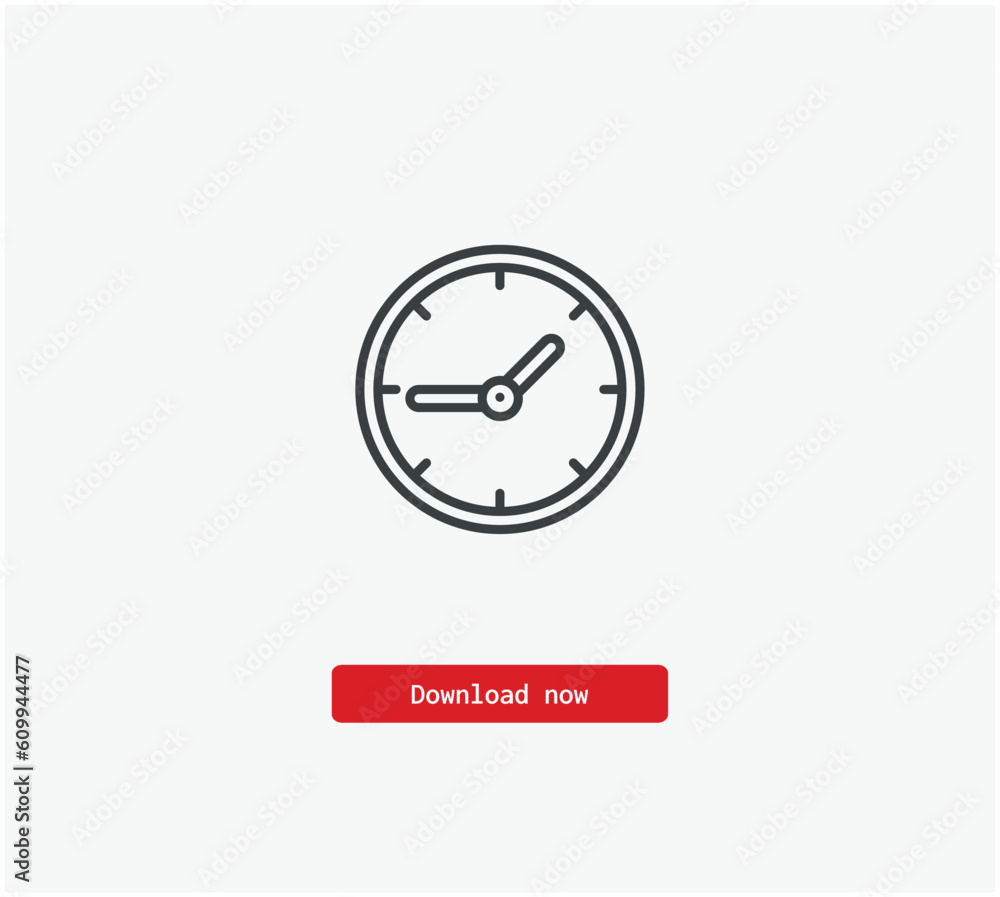 Poster clock vector icon. symbol in line art style for design, presentation, website or mobile apps element