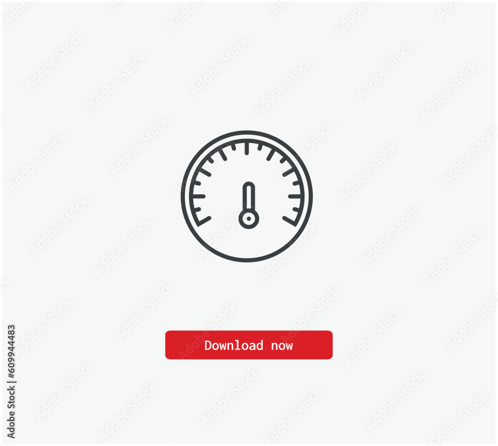 Poster speedometer vector icon. symbol in line art style for design, presentation, website or mobile apps e