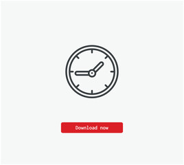 Clock vector icon. Symbol in Line Art Style for Design, Presentation, Website or Mobile Apps Elements, Logo.  Pixel vector graphics - Vector