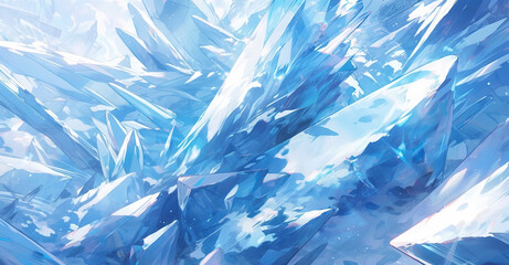 Anime Ice background,created with generative ai tecnology.