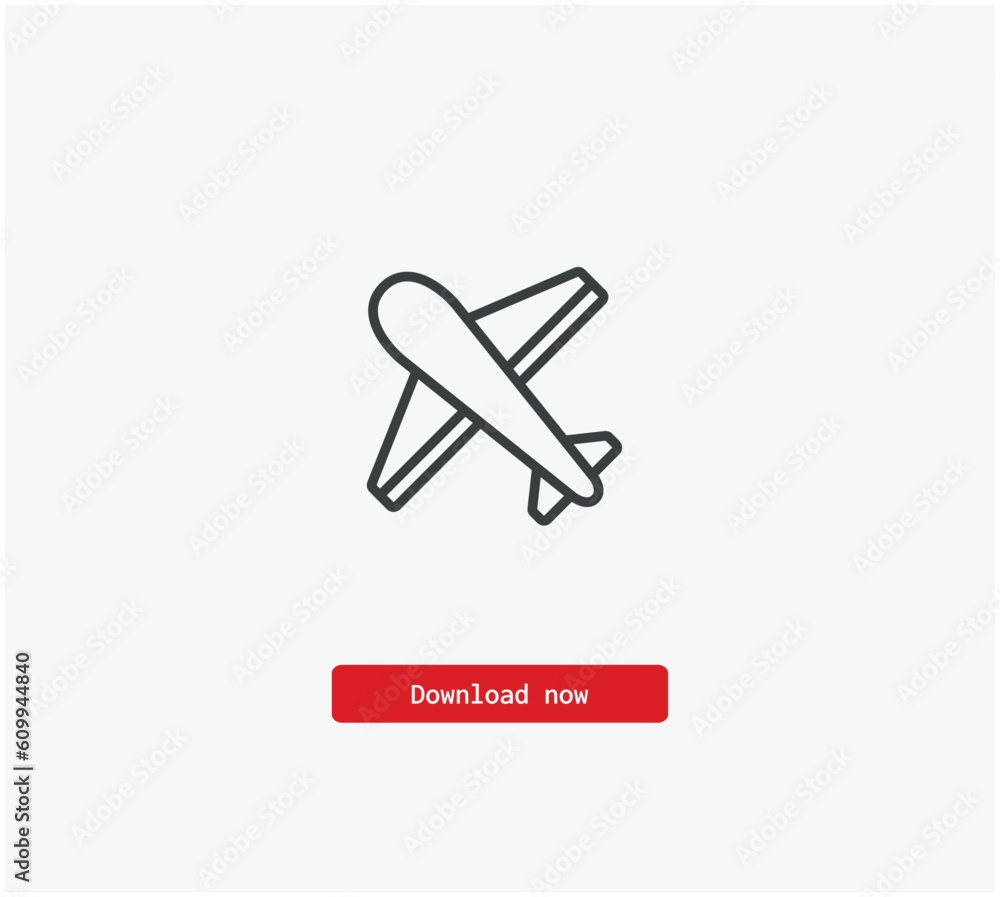 Poster plane vector icon. symbol in line art style for design, presentation, website or mobile apps element