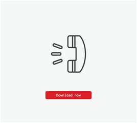 Phone handle vector icon. Symbol in Line Art Style for Design, Presentation, Website or Mobile Apps Elements, Logo.  Pixel vector graphics - Vector