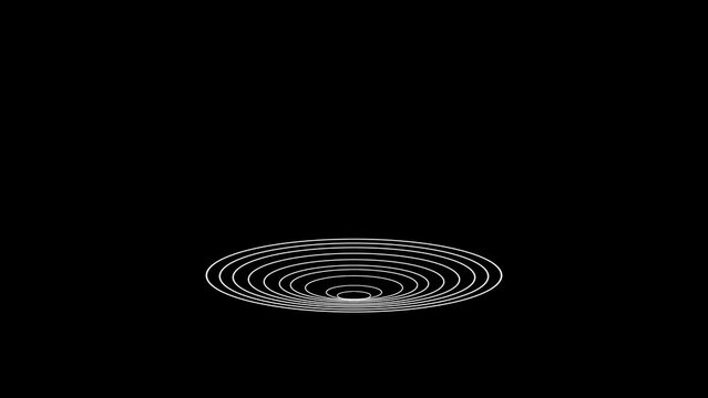 loop black hole line animation. black and white looping 2d motion