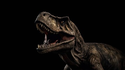 tyrannosaurus rex dinosaur on black background