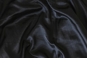 Texture Tissu de soie noir en vague