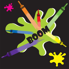 Colour brushes and splashes