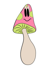 Groovy mushrooms retro vector illustration. cartoon character