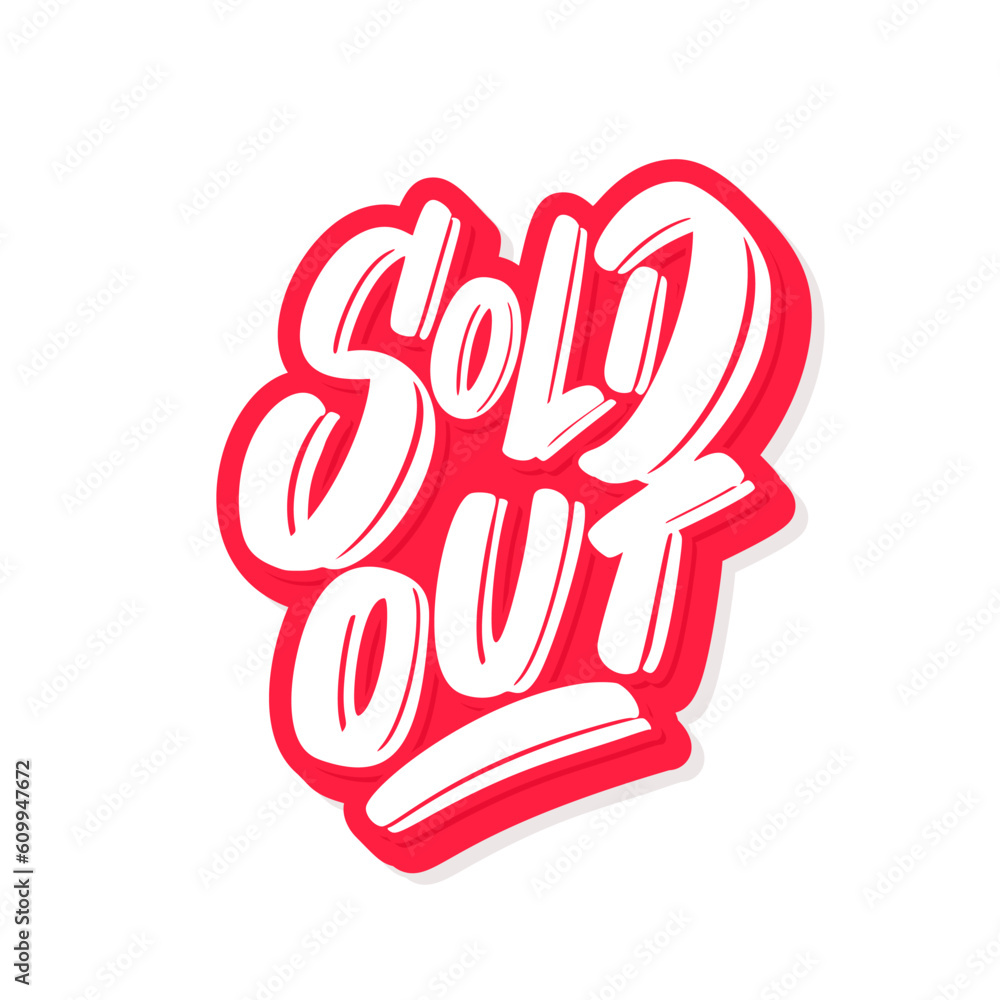 Poster sold out. vector lettering text.