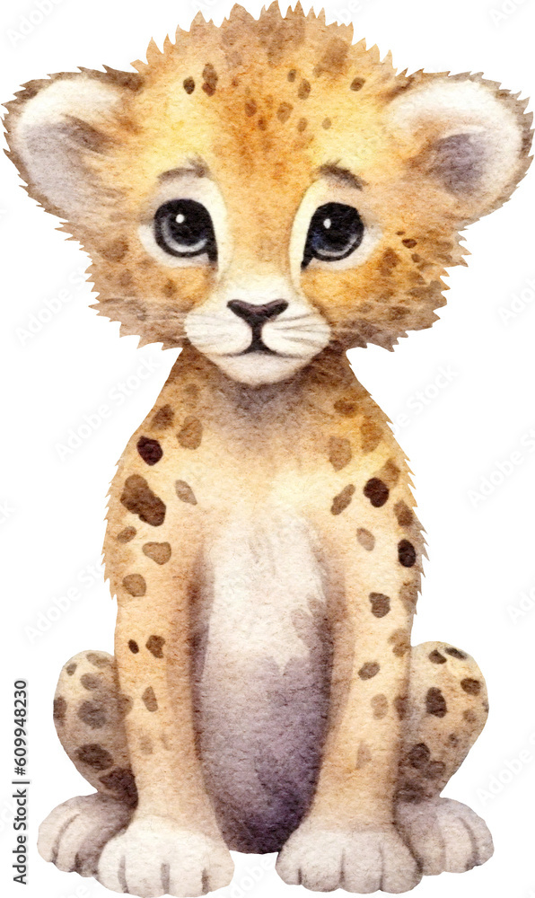 Aufkleber cheetah whimsical illustration created with generative ai technology