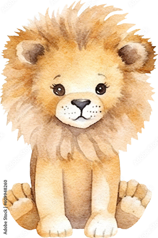 Aufkleber lion whimsical illustration created with generative ai technology