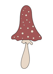 Groovy mushrooms retro vector illustration. Cartoon flat simple