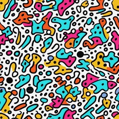 Fototapeta premium colorful seamless abstract shape pattern Generative AI