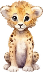 Cheetah whimsical illustration created with Generative AI technology