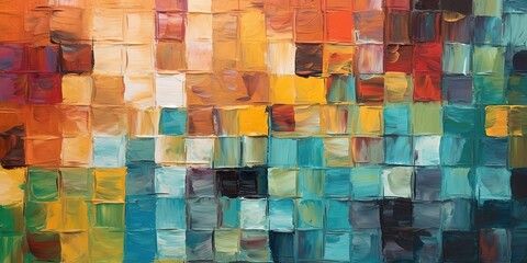 AI Generated. AI Generative. Oil draw paint water color geometric abstract pattern. Can be used for home decoration or graphic design. Graphic Art