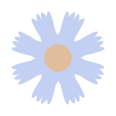 Retro vector illustration of geometric flowers. Abstract flowers flat simple style