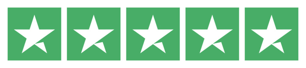 Five or 5 Star rating icon. Stars flat icon for apps and websites.