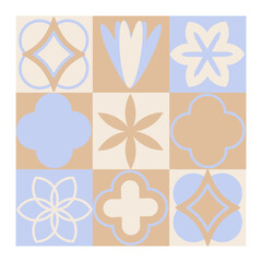 Bauhaus geometric mosaic vector illustration. abstract background, design element. simple aesthetic retro design