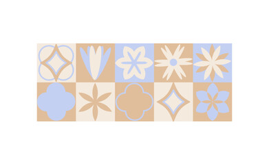 Bauhaus geometric mosaic vector illustration. abstract background, design element. simple aesthetic retro design