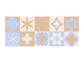 Bauhaus geometric mosaic vector illustration. abstract background, design element. simple aesthetic retro design
