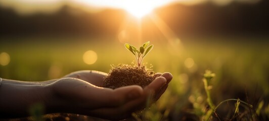 Fototapeta premium sprout young plant with generative ai