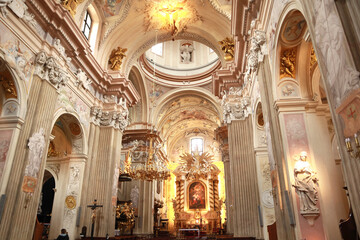 Fototapeta na wymiar Interior of Church Of St Anne in Krakow, Poland