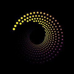 colorful circle on black background