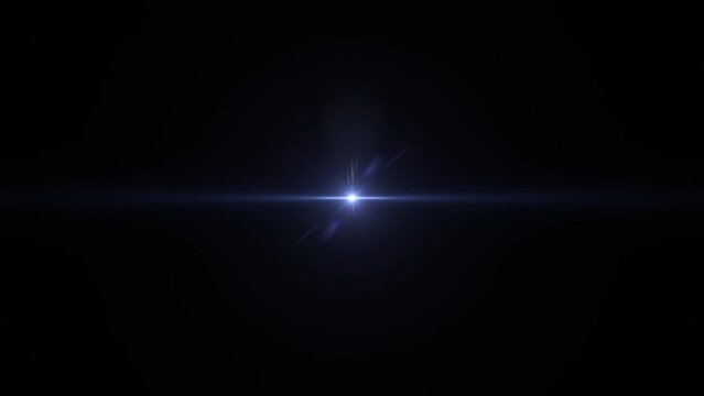 Abstract loop center beautiful star optical flare shine light ray rotation animation on black background for screen project overlay