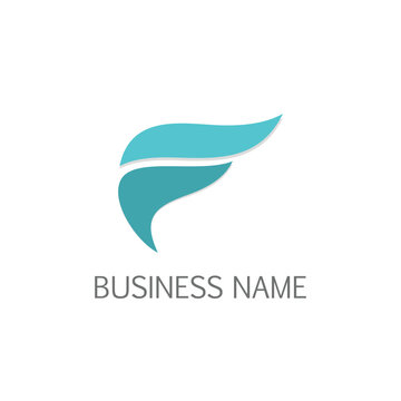 Wave abstract f logo vector image