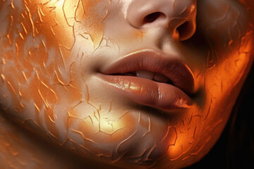 Rejuvenated Artwork Glowing complexion revealing a harmonious beauty.. AI generation