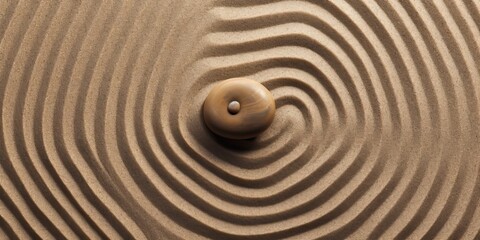 Fototapeta na wymiar Zen stone on a sand